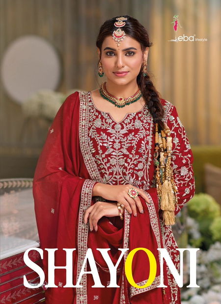 Shayoni By Eba Chinon Embroidery Kurti With Bottom Dupatta Orders In india Catalog